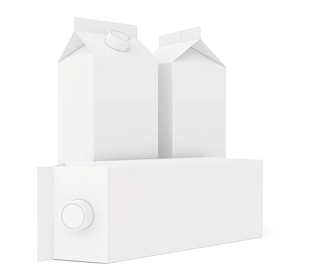 istock white cardboard package for juice and milk. 3d render 464410312