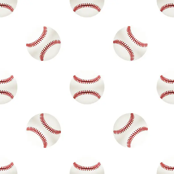 Vector illustration of Universal vector baseball seamless patterns tiling. Sport theme with balls