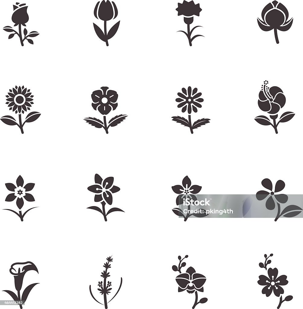 Flower Icons for Pattern Flower Icons for Pattern with White Background Flower stock vector