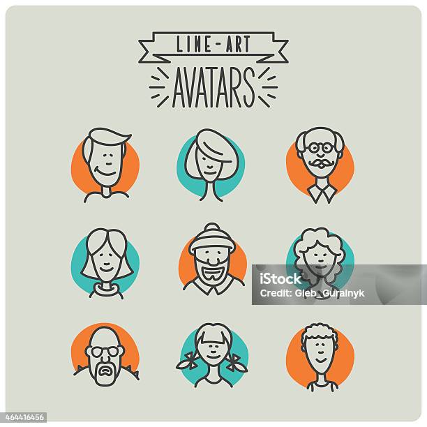 Line Art Avatar Icons Set Stock Illustration - Download Image Now - Single Line, Characters, Avatar