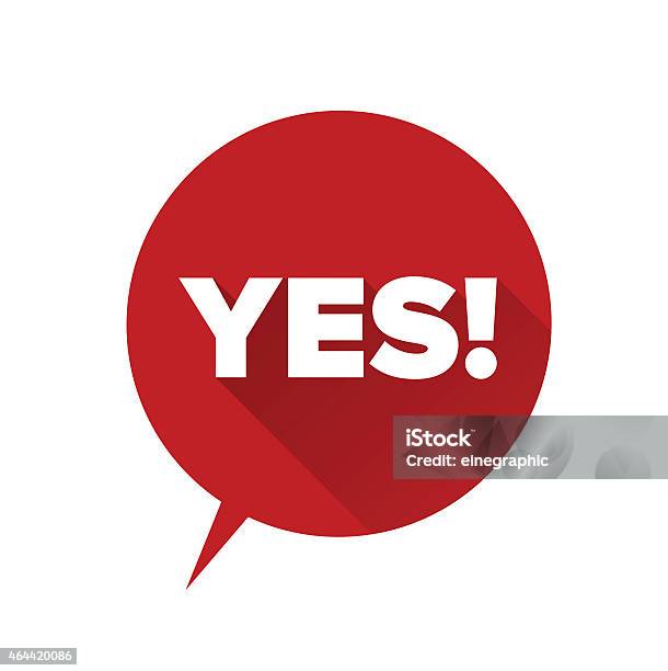 Yes Symbol Label Vector Stock Illustration - Download Image Now - Yes - Single Word, 2015, Agreement