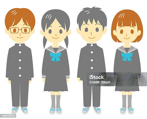 Student Stock Illustration - Download Image Now - Schoolboy, Cute, People In A Row