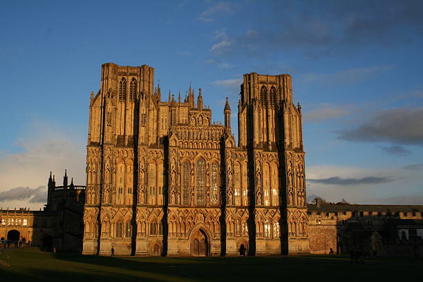 The West Front of Wells Cathedral, Wells, Somerset, UK.