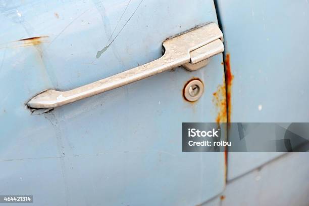 Vintage Car Door Stock Photo - Download Image Now - 2015, Blue, Car