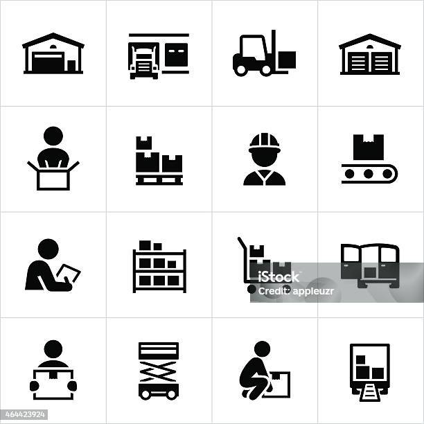 Distribution Warehouse Icons Stock Illustration - Download Image Now - Icon Symbol, Warehouse, Freight Transportation