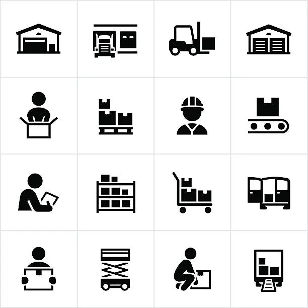 Vector illustration of Distribution Warehouse Icons