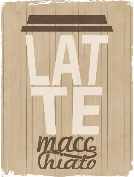 Vector illustration of Latte macchiato