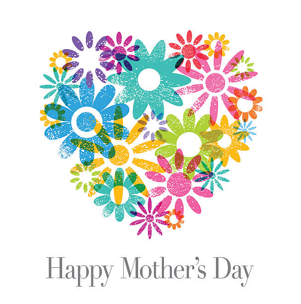 Mothers Day card message in textured flower shape style. CS3 and CS3 versions in the zip
