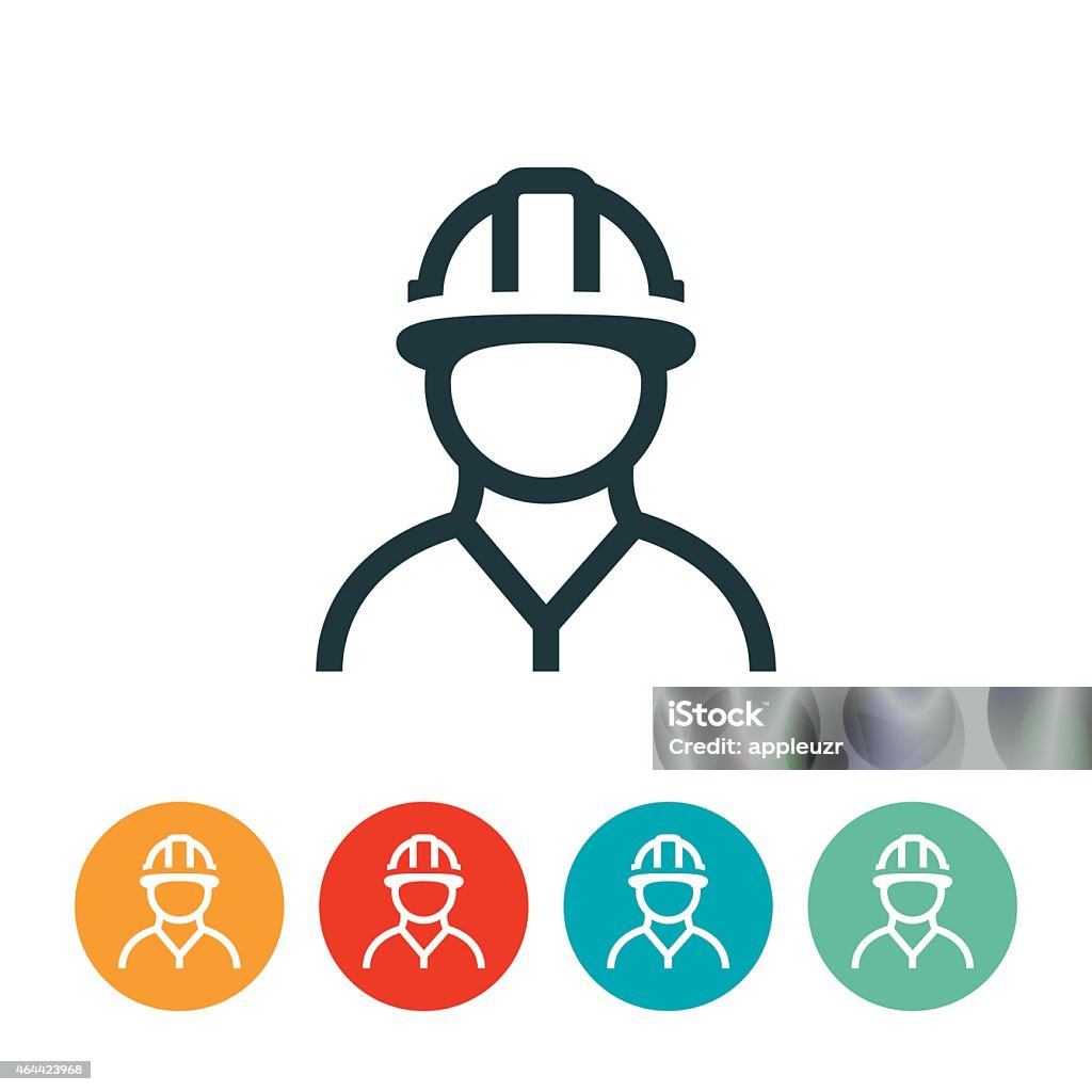 Construction Worker Icon Construction worker icon. Construction worker, laborer, blue collar worker, hard hat, engineer, icons. Hardhat stock vector