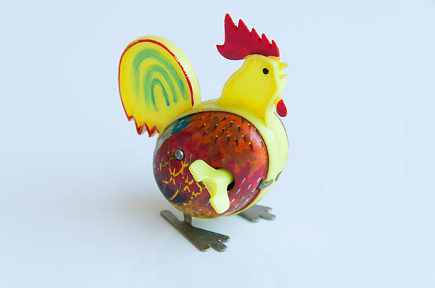 istock Chicken zinc retro on a white background. 464424194