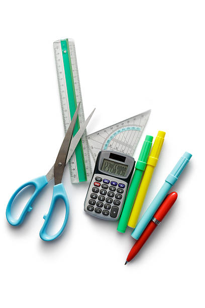 istock Office: Scissors, Calculator, Pens and Rulers 464425086