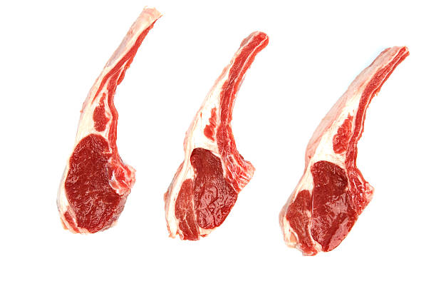 costolette di agnello - lamb isolated meat animal bone foto e immagini stock