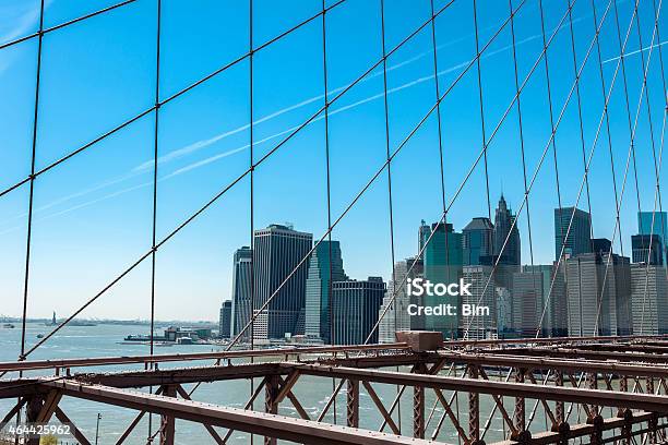 Manhattan View From Brooklyn Bridge Stock Photo - Download Image Now - 2015, American Culture, Architecture