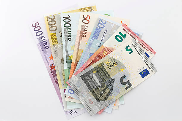 notas de euro - nota de vinte euros - fotografias e filmes do acervo