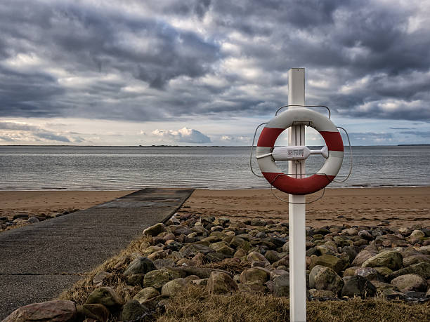 Lifesaver on a deserted beach