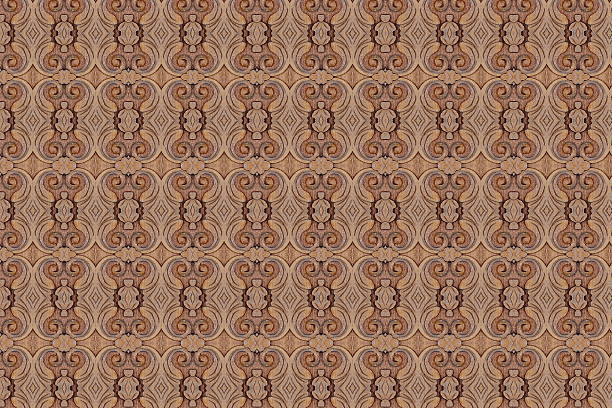 Carved wood wall close