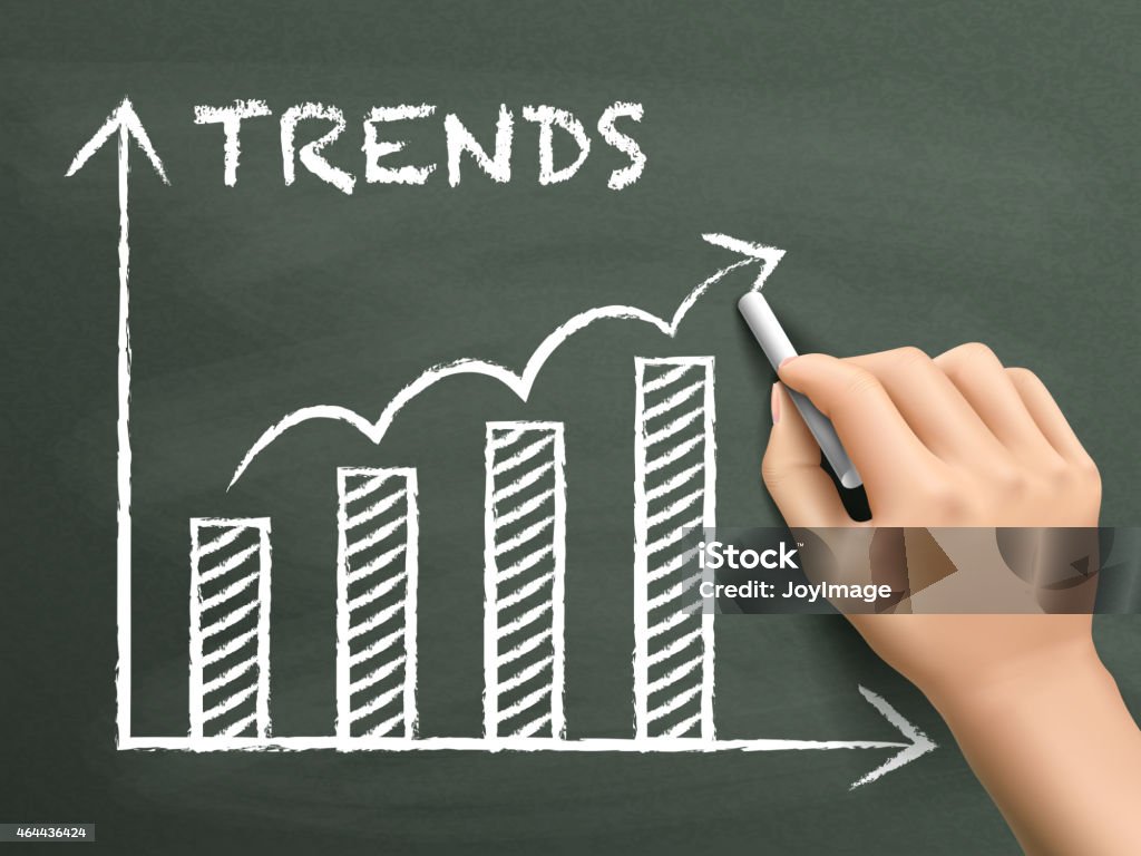 Tremds Graph Trends Growth Graph Drawn By Hand Stock Illustration - Download Image ...