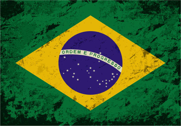 ilustrações, clipart, desenhos animados e ícones de bandeira brasileira. fundo grunge. vetor ilustração - flag brazil brazilian flag dirty