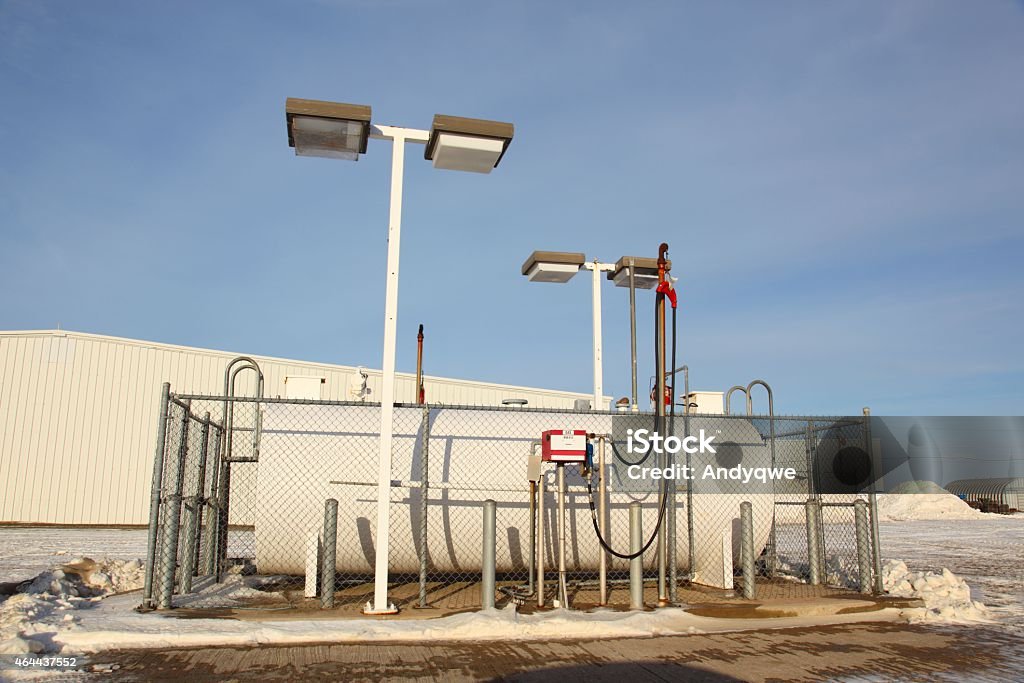 Fuel tank and pump at an industrial site 2015 Stock Photo