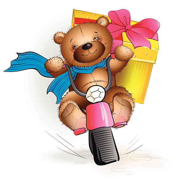 teddy bear on motorcycle