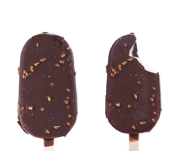 istock Bitten and safe chocolate-coated ice cream. 464440559