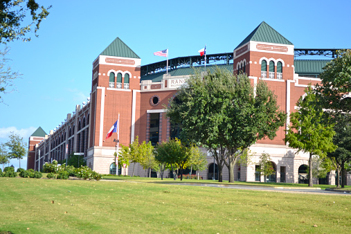 Arlington, TX, United States - October 19, 2012: View of Ranger's Ball Park on a sunny afternoon.