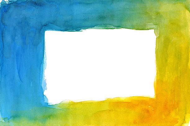 frame de azul e amarelo - ilustração de arte vetorial