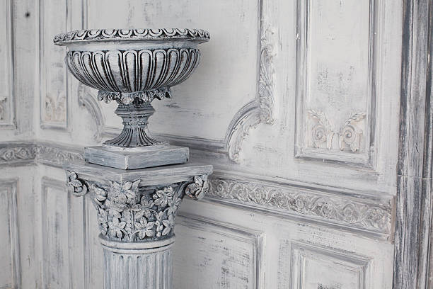 Luxury stone vase in the interior stock photo
