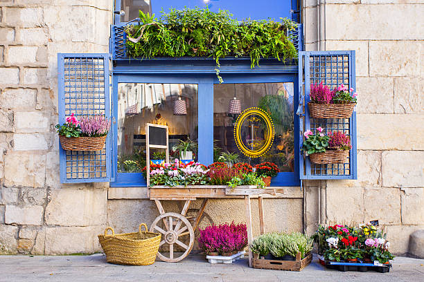 Flower Shop Flower Shop in Girona, Spain flower market stock pictures, royalty-free photos & images
