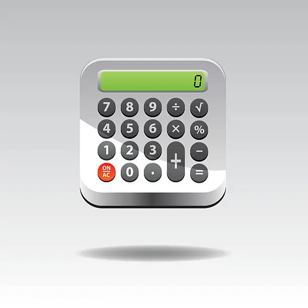 Vector illustration of 3D Calculator Button
