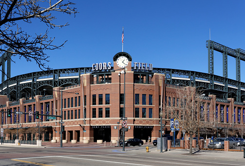 Denver, CO, USA - February 9, 2015: Coors Field in Denver, Colorado. Coors Field is a ballpark and the home field of Major League Baseball's Colorado Rockies.