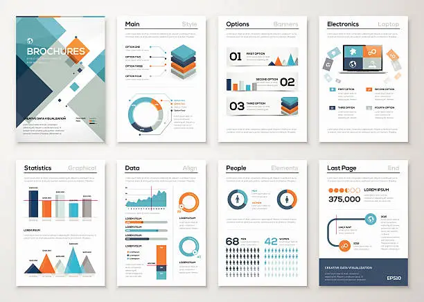 Vector illustration of Modern business brochures and infographic vector elements