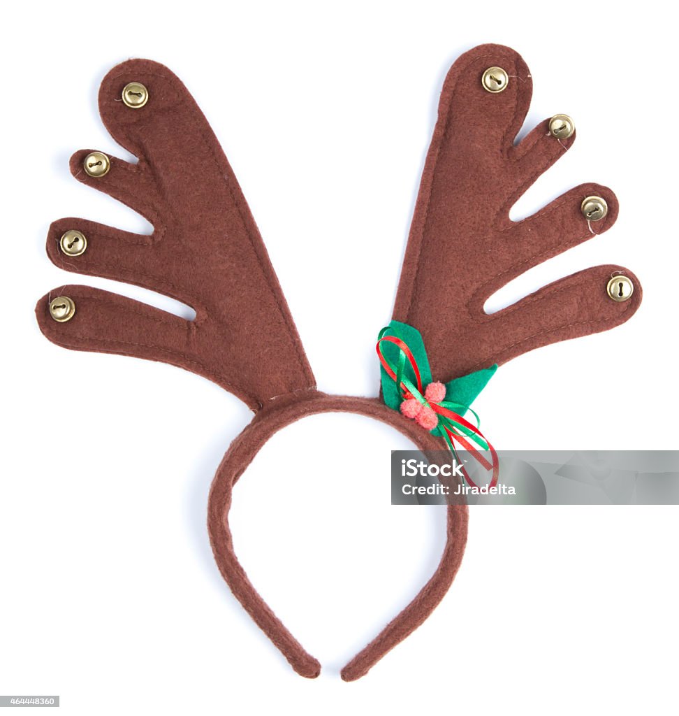 Brown Velvet Raindeer Headset decoration Brown Velvet Raindeer Headset decoration in White background Antler Stock Photo