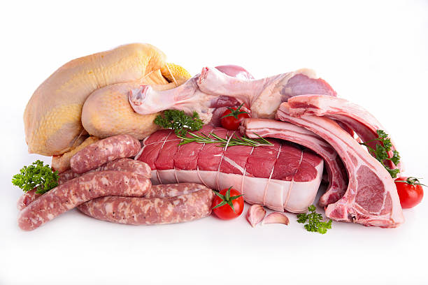 необработанные мясо - lamb chops стоковые фото и изображения