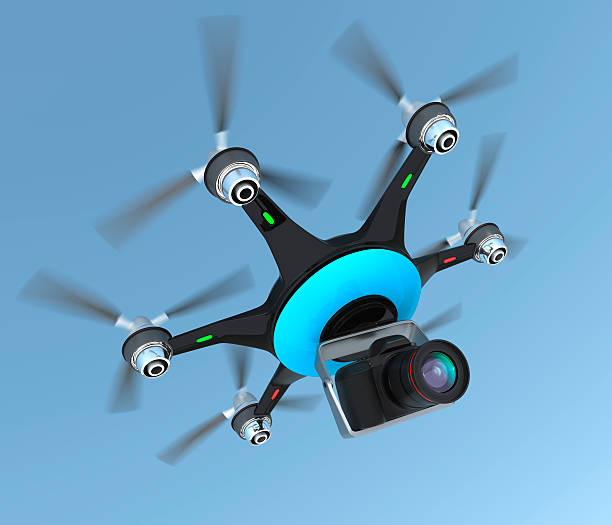istock Drone mounted with DSLR for aerial photography 464450100