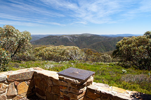 The summit trail at Mt Buller on a hot summer's day in Victoria's High Country, Australia