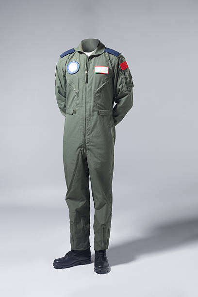 Usable fighter pilot's body without head stock photo