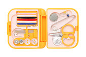 sewing kit on white background