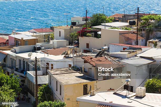 Rethymnon And Sea Under The Bright Sun Stock Photo - Download Image Now - 2015, Architecture, Arranging