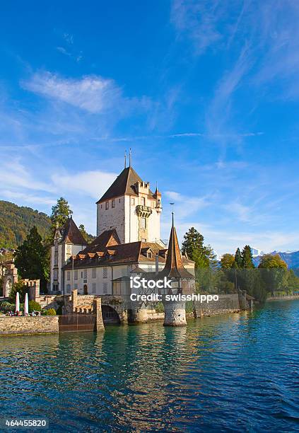 Lake Thun Stock Photo - Download Image Now - Oberhoffen Castle, Castle, Lake Thun