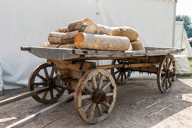istock Russian cart with firewood 464456740