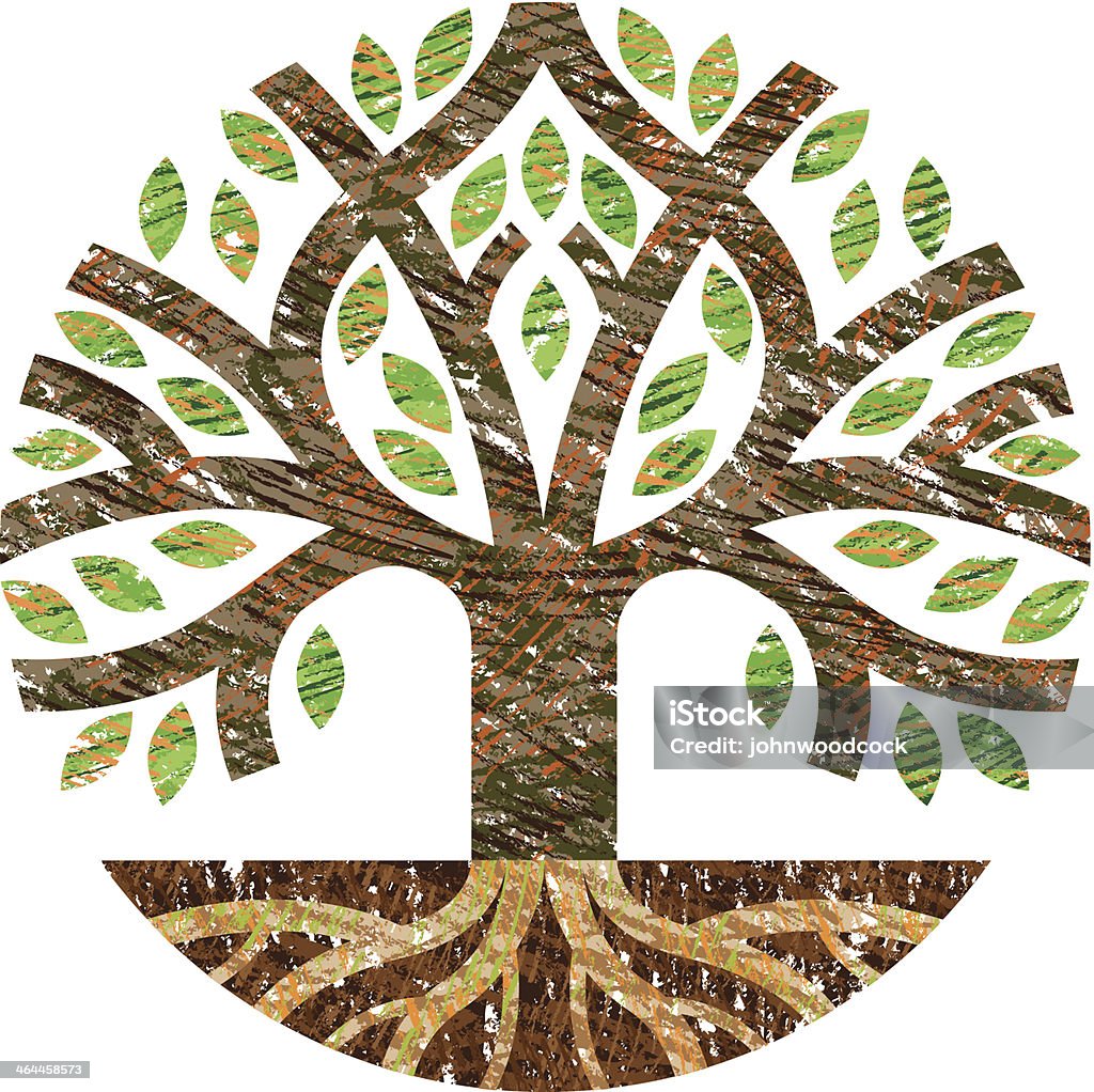 Rabiscar simples árvore - Vetor de Raiz royalty-free