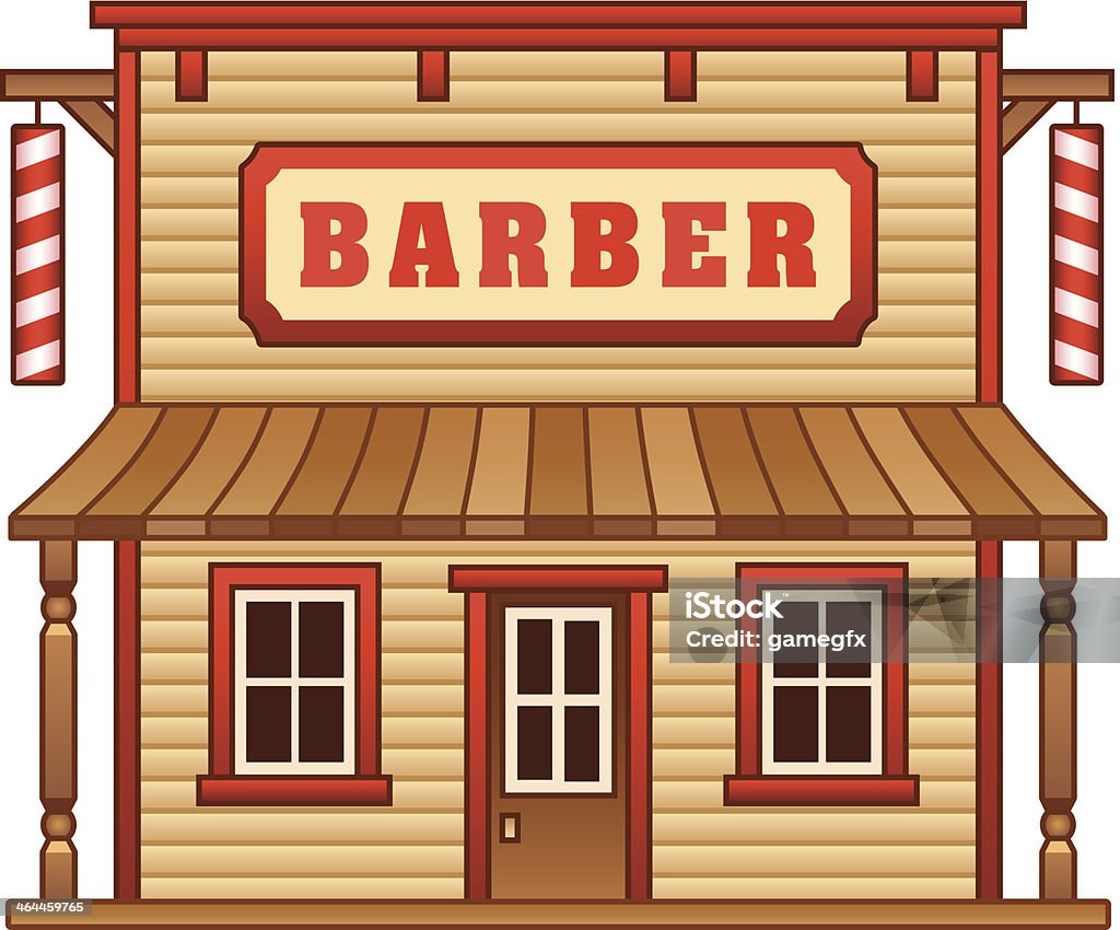 Wild West barber shop - Lizenzfrei Altertümlich Vektorgrafik