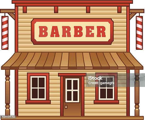 Wild West Barber Shop Stock Vektor Art und mehr Bilder von Altertümlich - Altertümlich, Architektur, Bauwerk