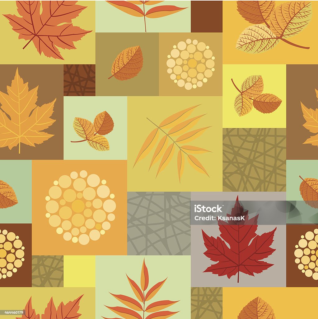 Outono folhas e bagas sem costura padrão abstrato - Royalty-free Arte arte vetorial