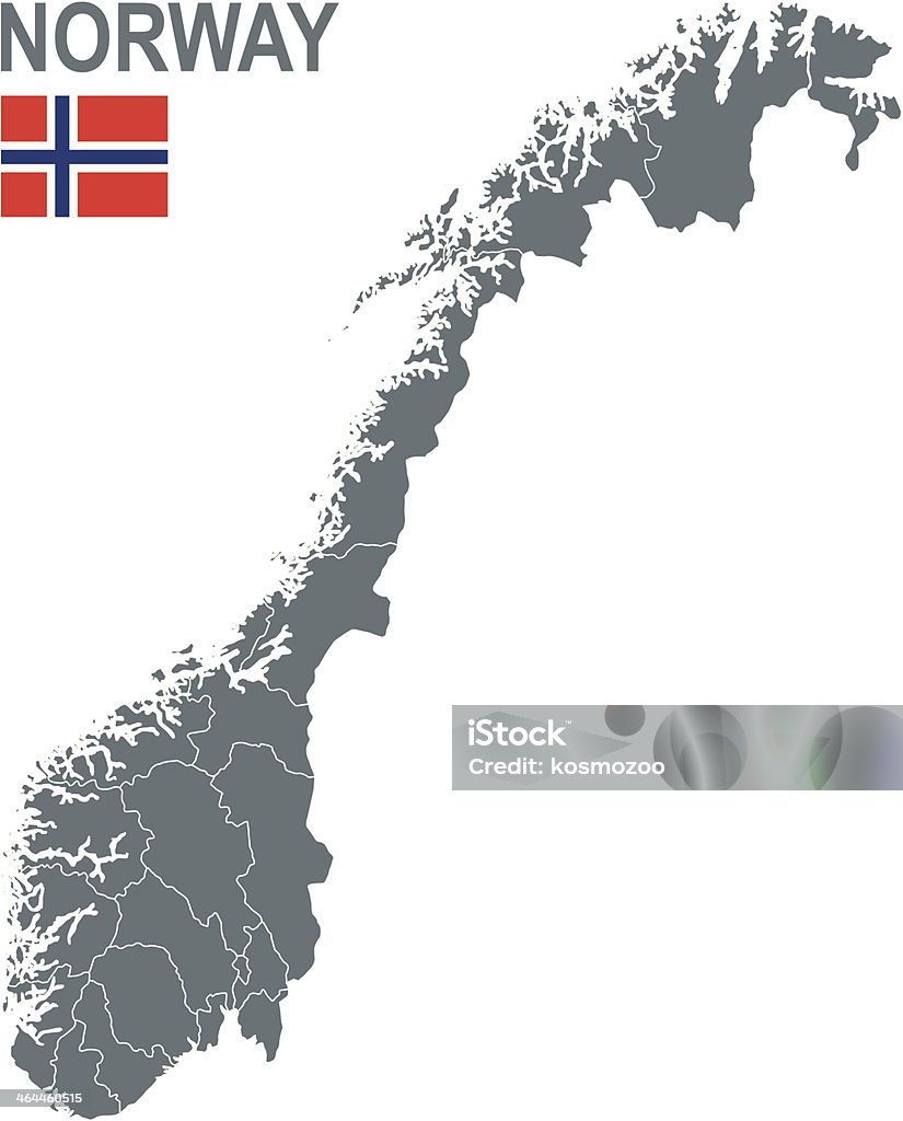Norwegen - Lizenzfrei Karte - Navigationsinstrument Vektorgrafik