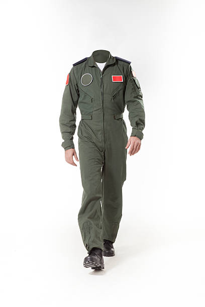 istock Usable fighter pilot's body without head to use for retouch 464461011