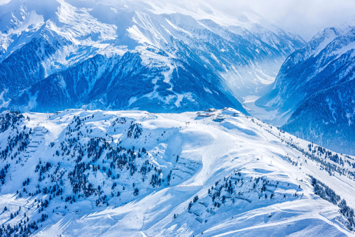 Winter ski resort Mayrhofen, Tyrol, Austria