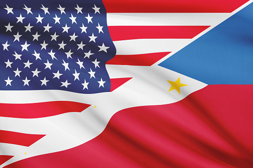 USA and Filipino flag. Part of a series.