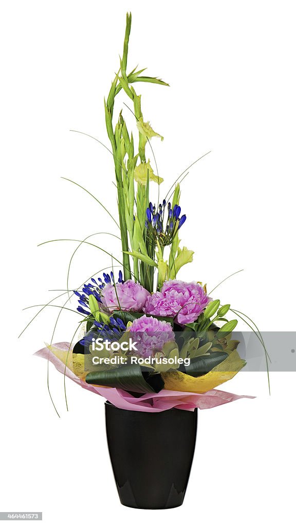 Blumenstrauß auf Orchideen Blumen und Gladiole arrangemen peon - Lizenzfrei Blume Stock-Foto